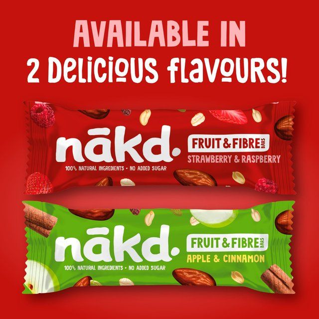 nakd. Fruit &amp;amp; Fibre Strawberry &amp;amp; Raspberry Multipack   3 x 44g