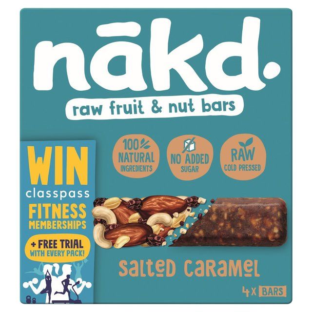 nakd. Salted Caramel Fruit &amp;amp; Nut Bars Multipack   4 x 35g