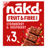 Nakd Strawberry Raspberry Fruit &amp;amp; Fibre Bars 3x44g