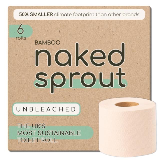Naked Sprout Unbleached Bamboo Toilet Roll   6 per pack