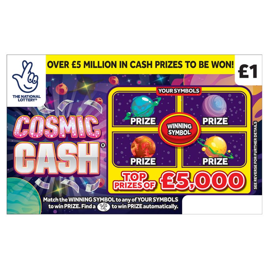 National Lottery &amp;pound;1 &amp;pound;5,000 Cosmic Cash Scratchcard Game