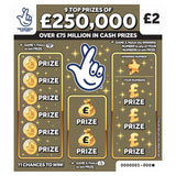 National Lottery &amp;pound;2 &amp;pound;250,000 &amp;pound;250,000 Gold Scratchcard Game