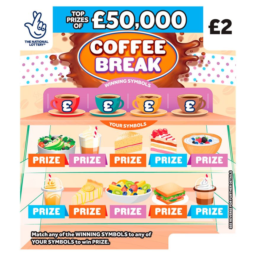 National Lottery &amp;pound;2 &amp;pound;50,000 Coffee Break Scratchcard Game