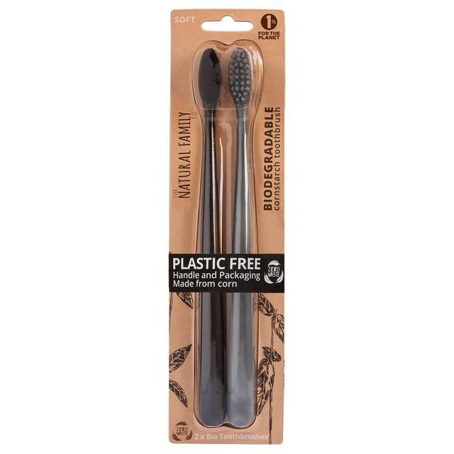 Natural Family Bio Toothbrush - Pirate Black &amp;amp; Monsoon Mist   2 per pack