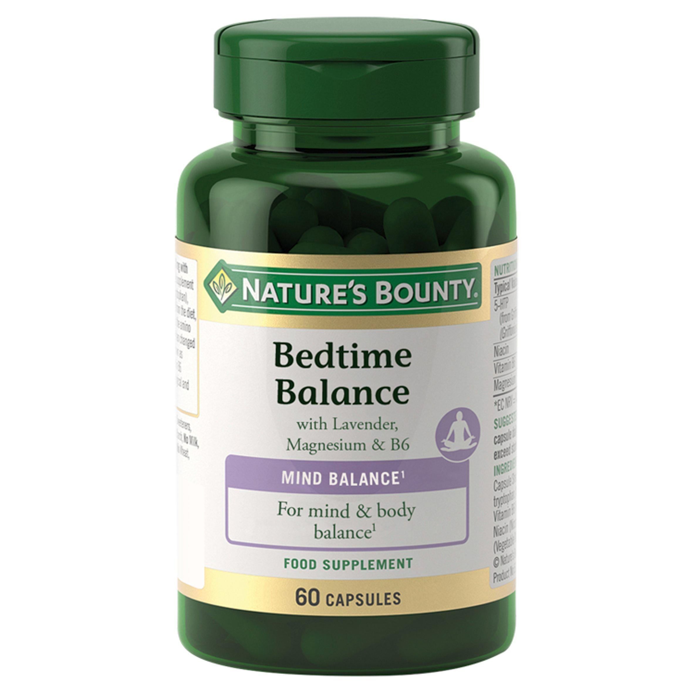 Nature's Bounty Bedtime Balance with Lavender, Magnesium &amp;amp; B6 60 Capsules