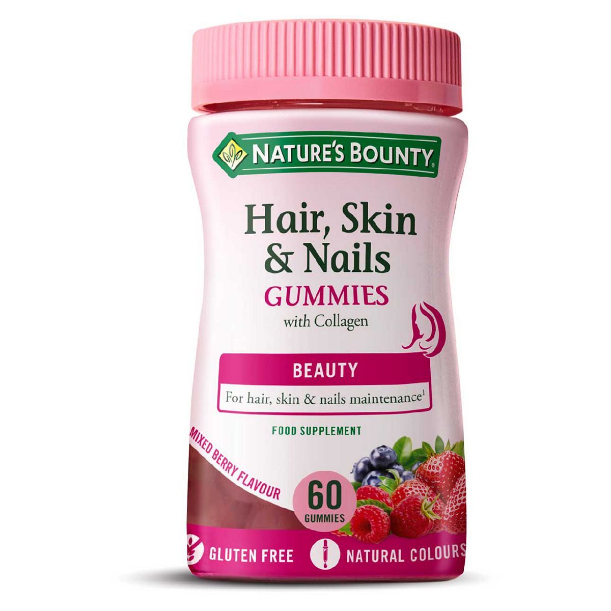 Nature's Bounty Hair, Skin &amp;amp; Nails 60 Mixed Berry Flavour Gummies