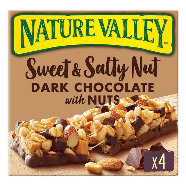 Nature Valley Sweet &amp;amp; Salty Nut Dark Chocolate with Peanuts Bars   4 x 30g