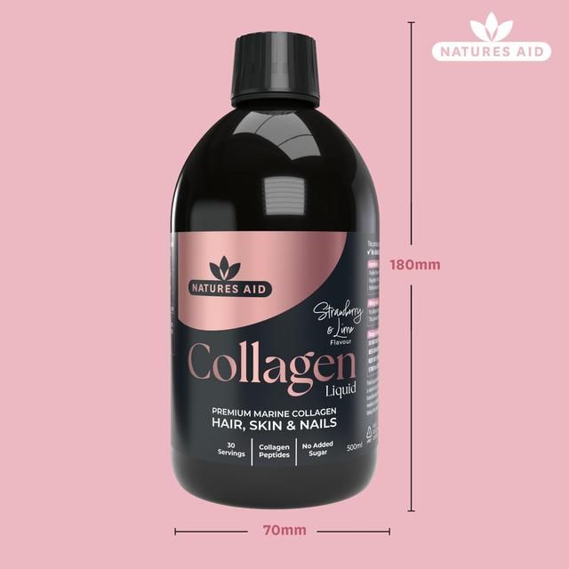 Natures Aid Collagen Liquid Strawberry &amp;amp; Lime   500ml