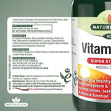 Natures Aid Super Strength Vitamin D3 Tablets 4000iu    60 per pack