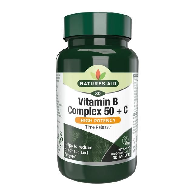 Natures Aid Vitamin B Complex 50 + C Supplement Tablets    30 per pack
