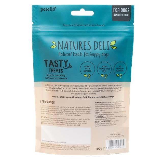 Natures Deli Duck Jerky Dog Treats   100g