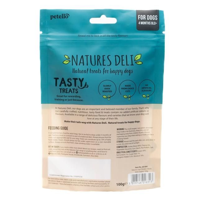 Natures Deli Soft Chicken Sticks Dog Treats   100g