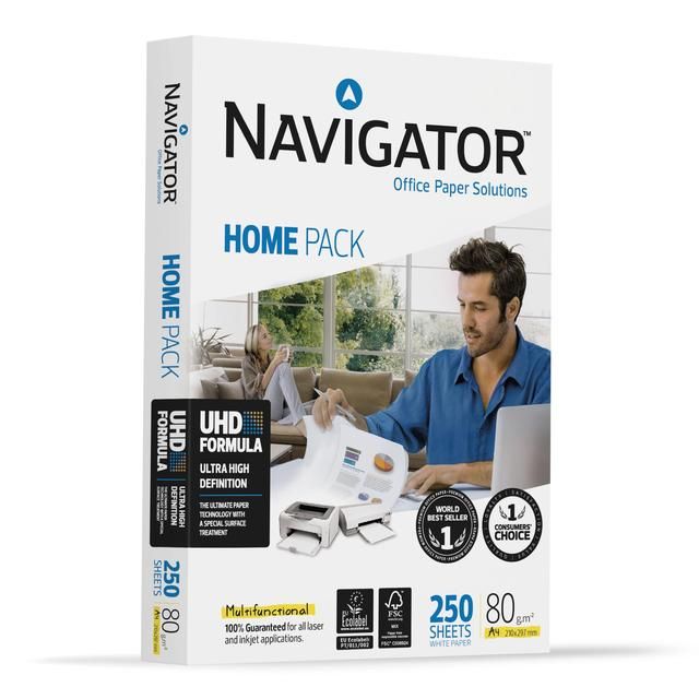 Navigator Home Pack A4 Printer Paper 250 Sheets 80GSM   250 per pack