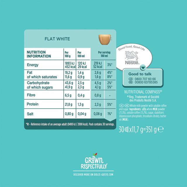 Nescafe Dolce Gusto Flat White   30 per pack