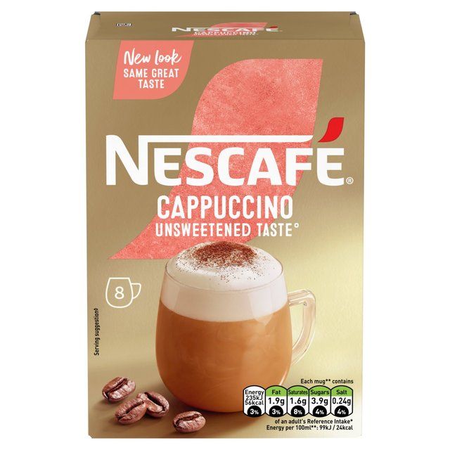 Nescafe Gold Cappuccino Unsweetened Instant Coffee 8 Sachets   8 per pack