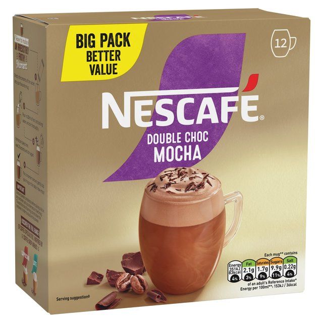 Nescafe Gold Double Choc Mocha Instant Coffee Sachets   12 per pack