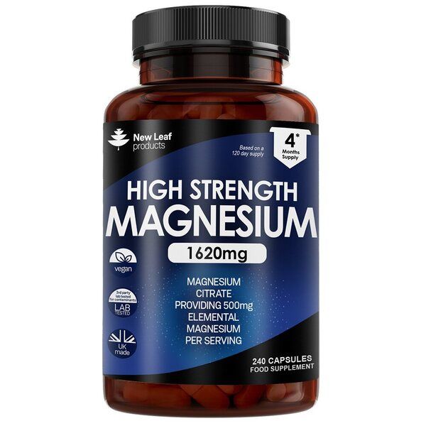 New Leaf Magnesium Citrate 1620mg High Strength 240 Capsules