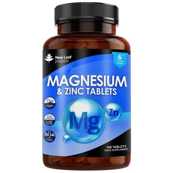 New Leaf Magnesium Supplements + Zinc 365 Tablets &amp;ndash; Bones