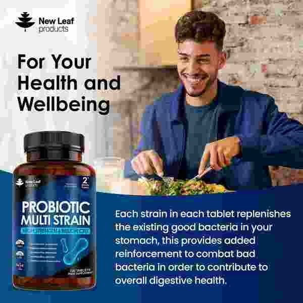 New Leaf Probiotic Multi Strain 120 Tablets Gut &amp;amp; Digestive
