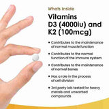 New Leaf Vitamin D3 &amp;amp; K2 Tablets D3 4000iu + K2 100mcg