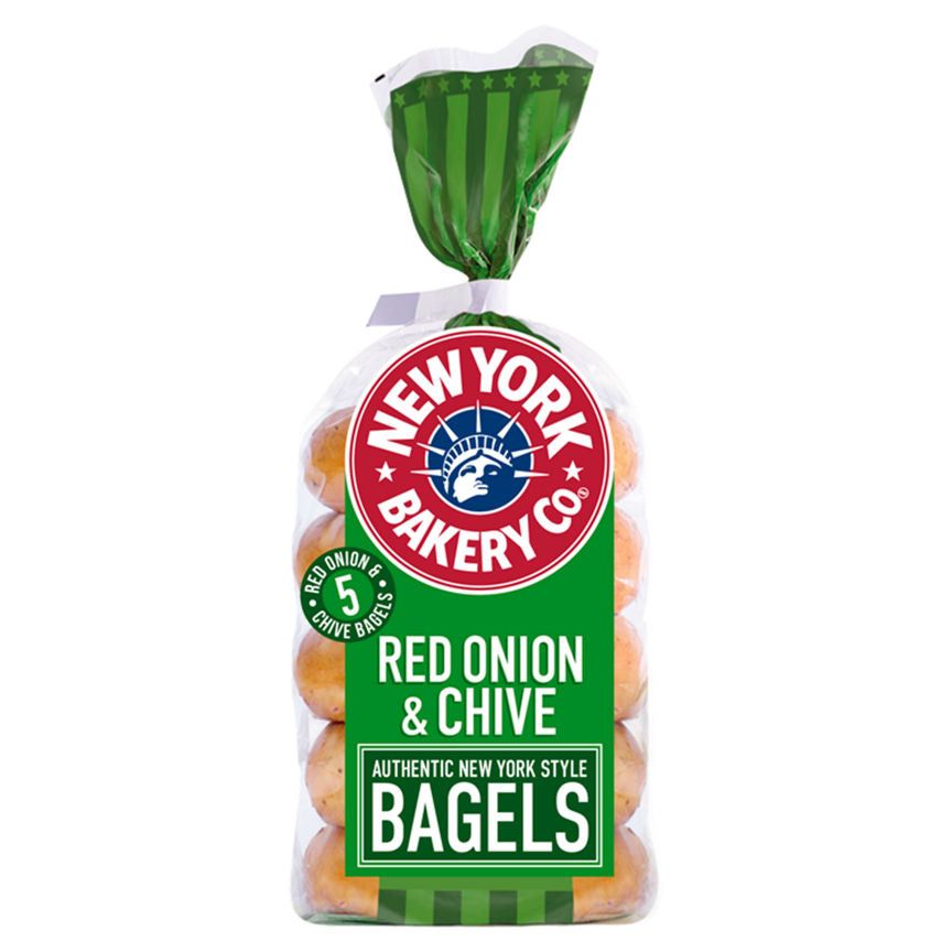 New York Bakery Co Red Onion &amp;amp; Chive Bagels