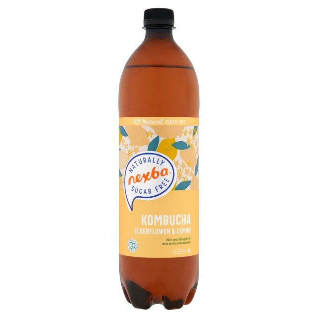 Nexba Naturally Sugar Free Elderflower &amp;amp; Lemon Kombucha   1L
