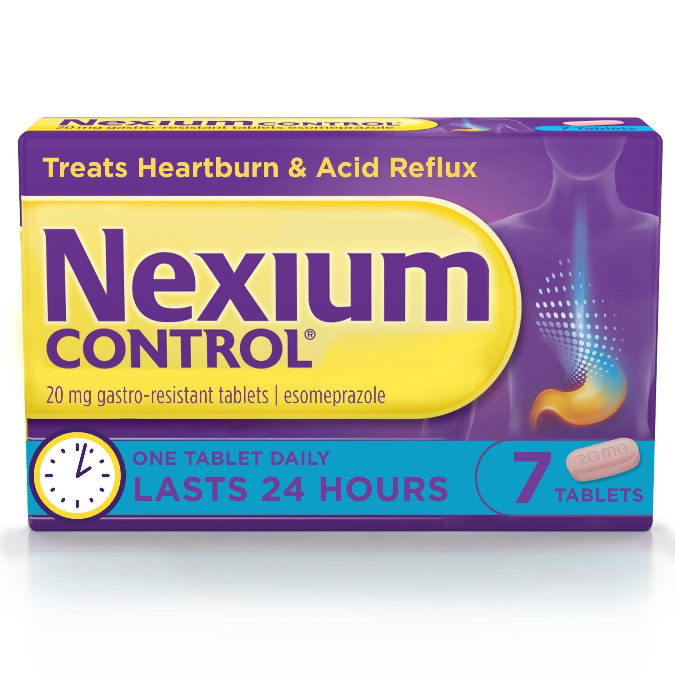 Nexium Control Heartburn Relief Indigestion &amp;amp; Acid Reflux Tablets x7