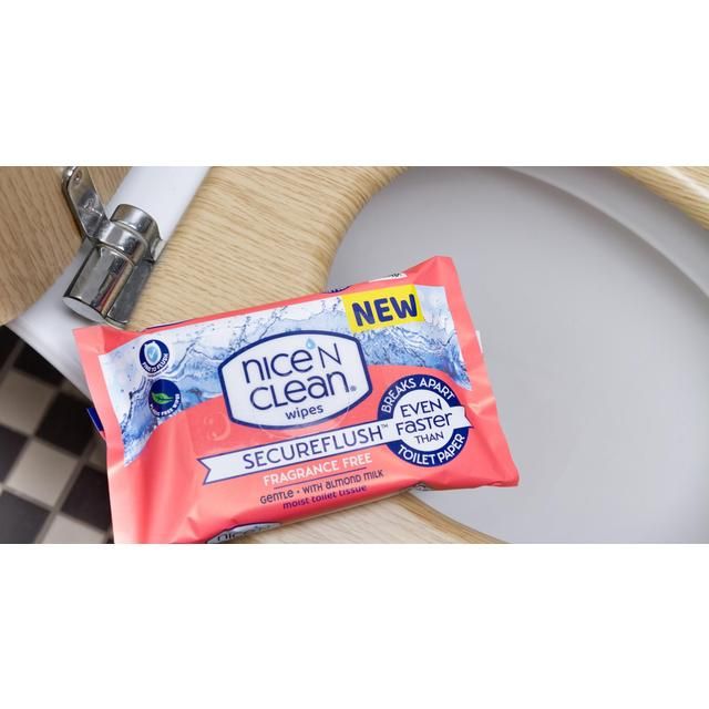 Nice 'N CLEAN SecureFlush Fragranced Moist Toilet Tissue with Almond Milk   40 per pack