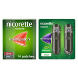 Nicorette Invisi 25mg Patch 14 pack &amp;amp; QuickMist 1mg/spray Mouthspray Freshmint 2 x 150 sprays Bundle