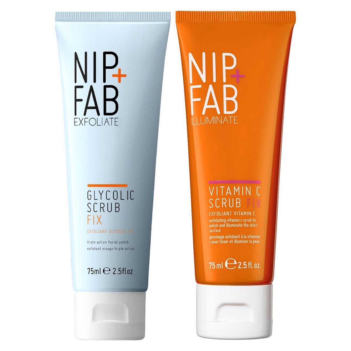 Nip+Fab Glycolic Fix Scrub &amp;amp; Vit C Fix Scrub Morning &amp;amp; Night Duo