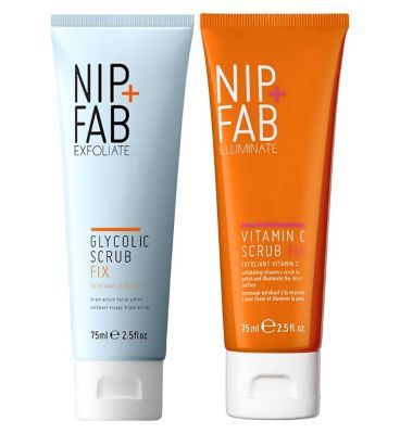 Nip+Fab Glycolic Fix Scrub &amp;amp; Vit C Fix Scrub Morning &amp;amp; Night Duo