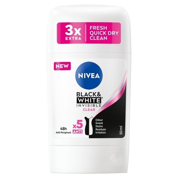 NIVEA Black &amp;amp; White Anti-Perspirant Deodorant Stick, 50ml