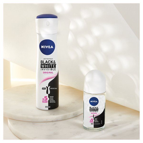 NIVEA Black &amp;amp; White Anti-Perspirant Roll-On Deodorant 50ml