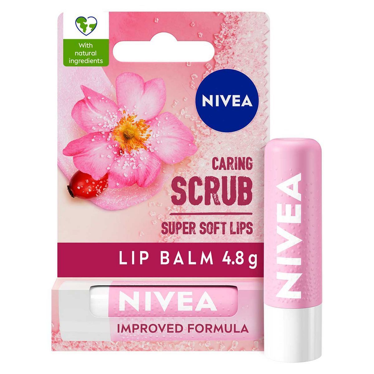 NIVEA Lip Scrub Rosehip &amp;amp; Vitamin E Lip Balm 4.8g