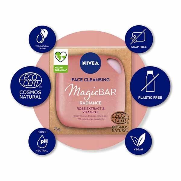 Nivea Magicbar Rose &amp;amp; Vitamin E Face Cleansing Bar 75G