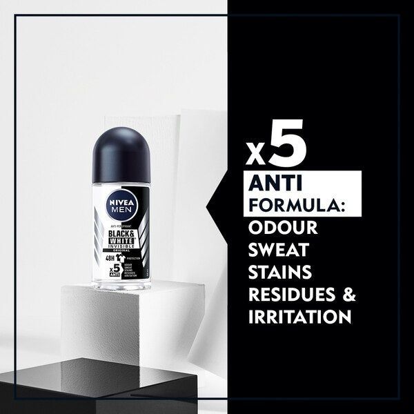 NIVEA MEN Anti-Perspirant Deodorant Roll-On Black &amp;amp; White