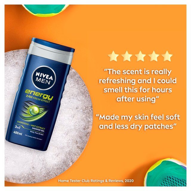 NIVEA MEN Energy Mint Extract 3 in 1 Shower Gel   400ml