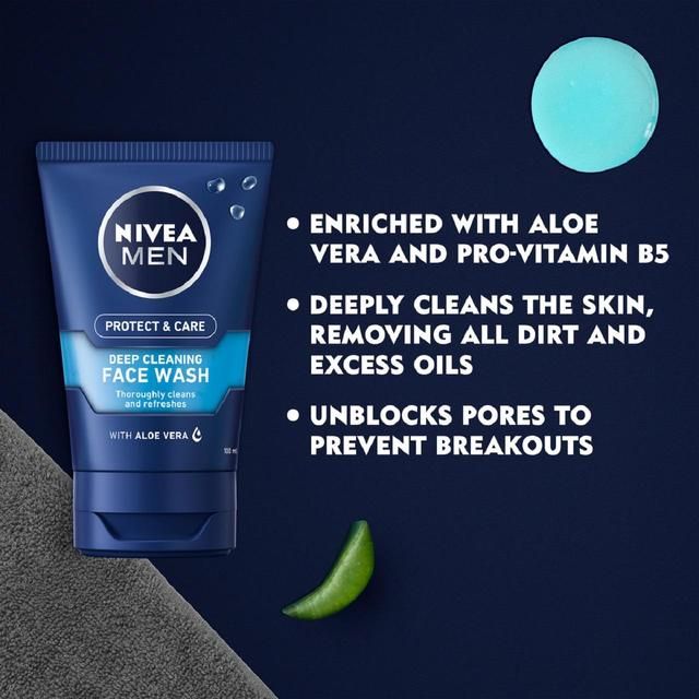 NIVEA MEN Protect &amp;amp; Care Deep Cleaning Face Wash    100ml