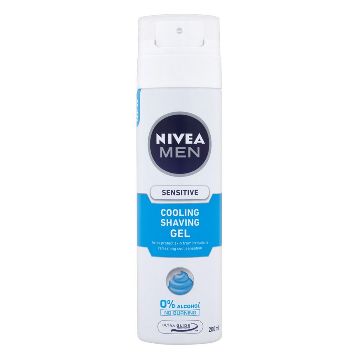 NIVEA MEN Sensitive Cooling Shave Gel with 0 % Alcohol, 200ml