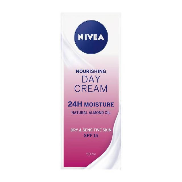 Nivea Nourishing Day Cream Moisturiser for Dry &amp;amp; Sensitive Skin SPF15 50ml