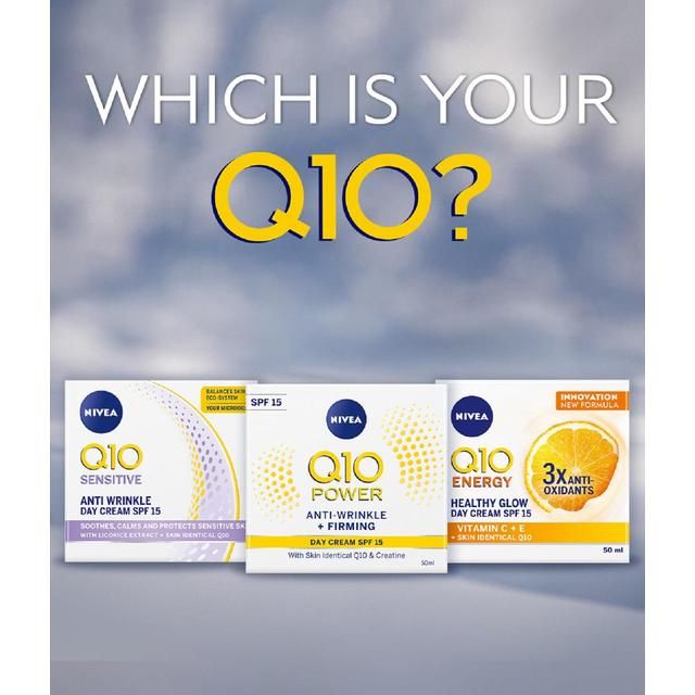 NIVEA Q10 Power Anti-Wrinkle Day Face Cream SPF15 for Sensitive Skin   50ml