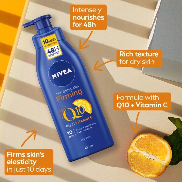 NIVEA Q10 + Vitamin C Firming Body Lotion for Dry Skin 400ml