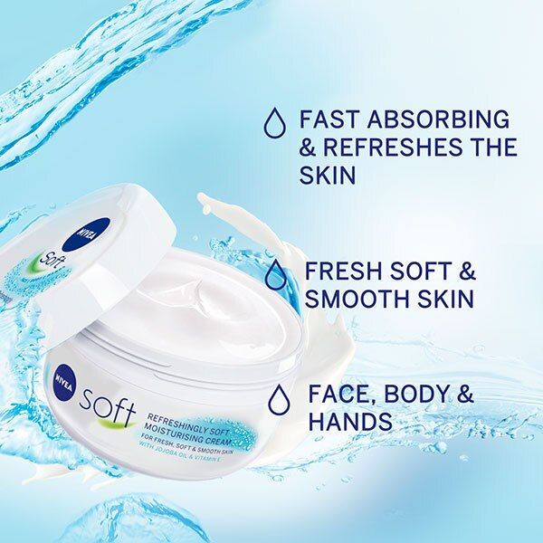 NIVEA Soft Moisturiser Cream for Face, Hands &amp;amp; Body, 25ml