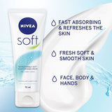 NIVEA Soft Moisturiser Cream for Face, Hands &amp;amp; Body, 75ml
