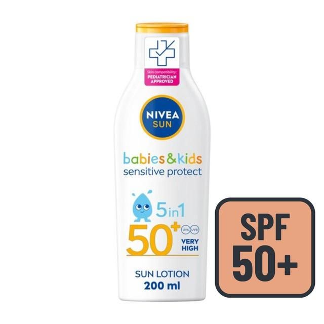 NIVEA SUN Kids Sensitive Protect SPF 50+ Sun Lotion   200ml