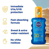 NIVEA SUN Protect &amp;amp; Dry Touch SPF 30 Sunscreen Spray   200ml