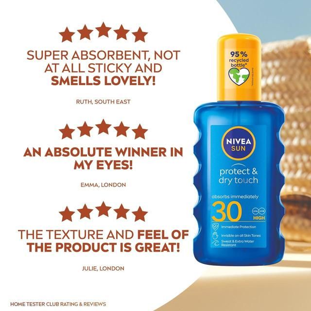 NIVEA SUN Protect &amp;amp; Dry Touch SPF 30 Sunscreen Spray   200ml