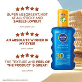 NIVEA SUN Protect &amp;amp; Dry Touch SPF 30 Sunscreen Spray   200ml