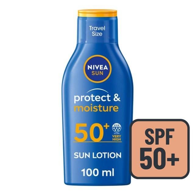 NIVEA SUN Protect &amp;amp; Moisture SPF 50+ Sun Lotion Travel Size   100ml
