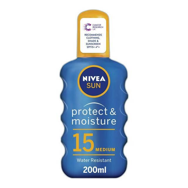 Nivea Sun Protect &amp;amp; Moisture Sun Cream Spray SPF15 200ml